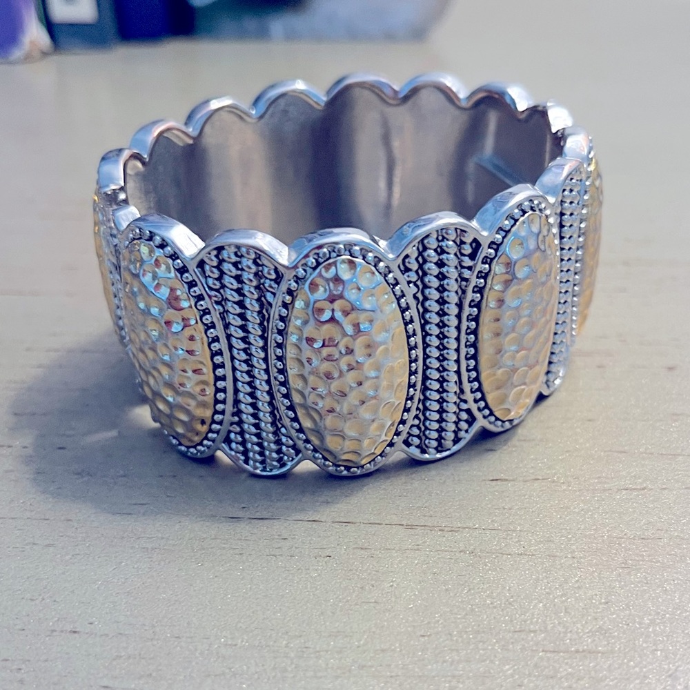 Silver & gold plated bangle